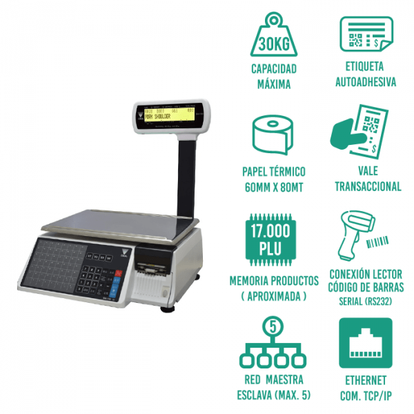 Balanza DIGI SM-110 PCS+ (30KG) - Imagen 2