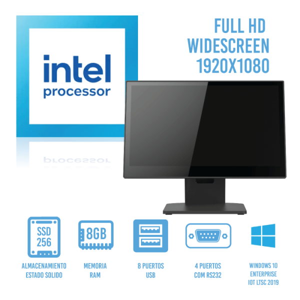 POS Touch Posbank Apexa CORE AN-1560G (Intel N97 12°GEN, 8GB RAM, FullHD) - Imagen 2